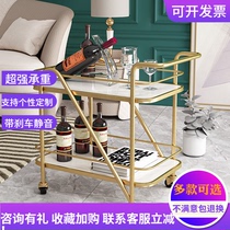 Dining cart small cart commercial restaurant Mobile tea cart wrought iron 4s shop home hotel tea delivery cart trolley