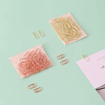 Electroplated mini cute U-shaped paper clip metal small pin hand book binding decorative supplies paper clip fixed