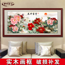 Chinese painting flowers blossom rich peony figure Chinese living room sofa background wall mural bedroom bedside flower and bird feng shui hanging painting