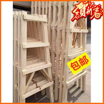 Chengdu solid wood herringbone ladder double side ladder wooden ladder home decoration woodworking project walking ladder new wooden ladder thickening folding