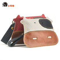 Small Round Elephant Multifunction Genuine Leather Cartoon Leather Wallet Wallet Key Bag Woman Type Money Clip Bus Card Zero Wallet Coin Bag