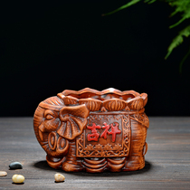 Thousand years of retro ceramic flower pot red pottery flower pot auspicious image creative styling flower factory direct sales baby elephant Basin