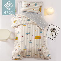 Pure cotton childrens quilt three-piece kindergarten bedding six-piece baby nap four seasons of general beds summer