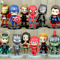 Q-version Avenger League 3 doll iron spider man American captain hands-on model movable car accessories