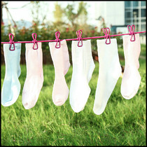 Hundred house non-slip clothesline outdoor portable clothesline windproof clothesline with clip travel supplies