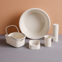Student toiletries set to start school five-piece military training dormitory washbasin mouth Cup soap box bath basket full set