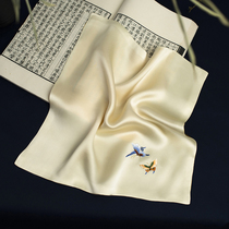Suzhou embroidered silk handkerchief female Hanfu silk embroidery small square scarf gift gift gift with hand gift mulberry silk handkerchief