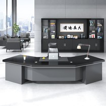 Special-shaped boss table multi-functional paint office table and chair Cabinet combination large class simple modern furniture