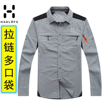 Summer outdoor shirt Breathable wear-resistant multi-pocket quick-drying shirt Long sleeve mountaineering hiking sunscreen quick-drying shirt
