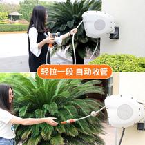 Automatic telescopic pipe reel car wash water drum water pipe wire pipe reel wall-mounted farm watering wall type