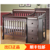 Export American Sorelle brand solid wood crib with diaper table nursing massage table drawer finishing rack