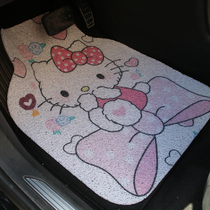 Cute Cartoon Car Footbed Single Lady Inside Car Main Drive Universal Protection Mat Anti Dirty Easy Cleaning Silk Ring