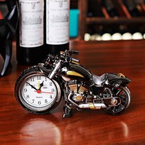 Send battery motorcycle model pendulum timing alarm clock creative bedside clock bedroom retro nostalgic motorcycle alarm clock