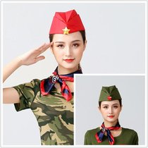Classic sailor dance boat hat dance boat hat Flight hat performance costume hat with five-pointed star spy hat