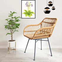 Balcony rattan chair three-piece outdoor table and chair modern simple leisure courtyard outdoor Nordic rattan small coffee table combination