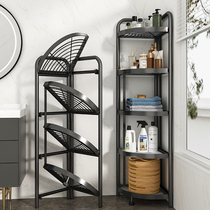 Bathroom toilet rack-free toilet toilet wash table floor-to-floor multi-layer corner storage basin Holder