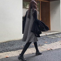 2021 autumn and winter new women's French retro light cooked wind two-piece long sleeve knit dress fishtail winter skirt