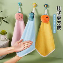 Hand towel small towel square can be hung cute children's home absorbent toilet kitchen handkerchief
