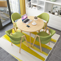 Simple negotiation table and chair combination office leisure reception negotiation round table shop reception coffee milk tea shop dining table