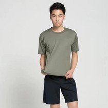New round neck physical fitness clothing short-sleeved suit mens T-shirt summer quick-drying shorts physical training clothing breathable sports t-shirt