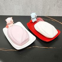 Creative handmade art soap box toilet cute red soap box non-perforated drain storage box storage rack