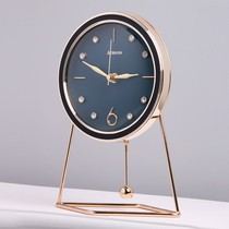 High-end clock home decoration desktop clock ornaments clock living room simple modern light luxury fashion creative station clock