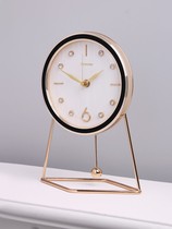 High-end desktop clock clock modern simple light luxury fashion living room desktop decoration ornaments clock mute table clock