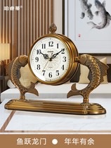 Clock living room home Chinese desktop clock pendulum clock table clock creative clock feng shui ornaments bedroom mute retro