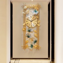 New Chinese wall clock metal porch home creative decoration mute Chinese style atmospheric living room wall clock clock clock