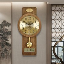 New Chinese lunar calendar hanging clock living room home fashion woody Chinese wind clock hanging wall clock creative quartz clock