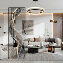 Modern simple glass screen partition living room home bedroom mobile light luxury Nordic decoration to cover the entrance