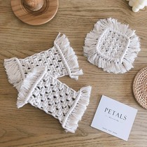 Korea ins hand-woven bohemian cotton coasters placemats insulation mats candle mats home decoration props