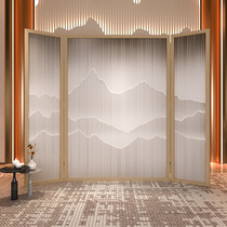 New Chinese style simple modern light luxury screen partition living room imitation iron art office Hotel partition wall Jinshan seat screen