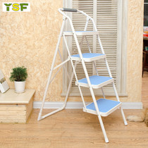 YSF household folding herrink ladder indoor thickening and widening four-step high-rise ladder small escalator multifunctional ladder chair