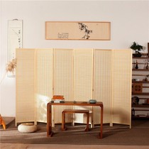 Chinese screen folding partition simple modern living room entrance wall mobile folding screen hotel solid wood bamboo screen partition
