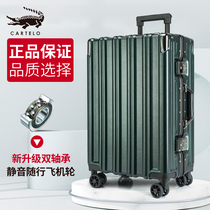 CARTELO Cadile crocodile luggage female boarding case male trolley case mute universal wheel large capacity aluminum frame