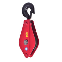 Guangdong heavy belt bearing lifting roller group manually save power lifting pulley wire rope slip hook ring