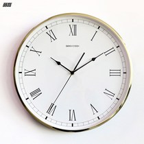 Wall clock metal home fashion romaji quartz clock modern simple Nordic living room clock round wall