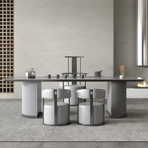 High-grade luxury rock plate villa tea table chair combination simple modern office minimalist tea table tea set one