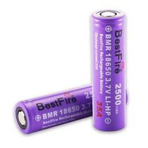 bestfire best power battery BMR18650 purple lithium battery 2500 mA output 35A discharge