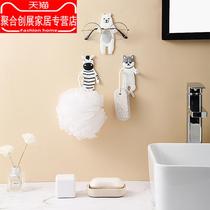 No trace strong paste adhesive hook wall hook dormitory female creative cute cartoon non-hole storage key rack