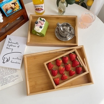 ins simple wooden desktop snacks bread storage tray rectangular household fruit tray Japanese meal tray tea tray