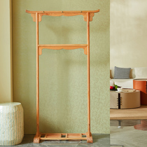 Climbing Mingming style red wood furniture big fruit purple sandalwood Soak clothes hat rack floor bedroom hanging clothes hanger containing shelf