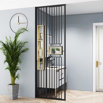 Nordic living room Dining room Light luxury Wrought iron screen Entry door Washstand Brake entrance Modern hollow shelf partition