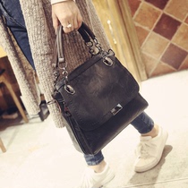 Retro cowhide bag female large capacity Korean version of Joker ladies atmospheric shoulder shoulder bag advanced sense leather bag
