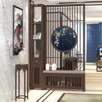 New Chinese screen partition living room entrance cabinet simple modern solid wood shoe cabinet office home shoe stool