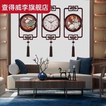 Clock Hanging Clock Living Room Creative Wall Clock Chinese Style Wind Square Clock New Chinese Muted Jade Sculpture Decorated Quartz Bells