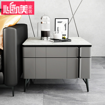 Side sofa side cabinet rock board light luxury simple modern minimalist Square small square corner marble side table cabinet