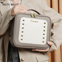 Cosmetic bag female small portable large capacity storage ins Wind Super fire counter gift big brand embroidery toolbox