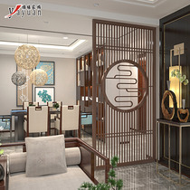 Customized screen partition living room new Chinese creative solid wood porch light luxury grid screen office grille partition